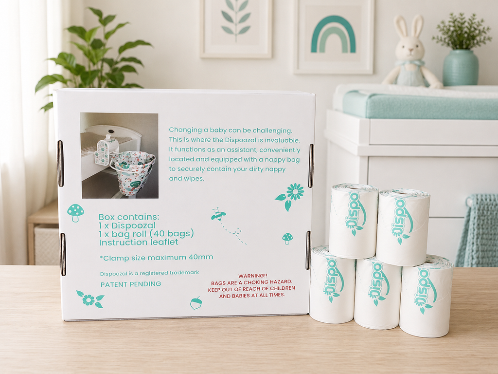 Back of packaging with rolls of bags